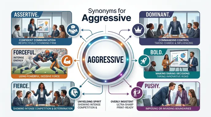 Synonyms for Aggressive