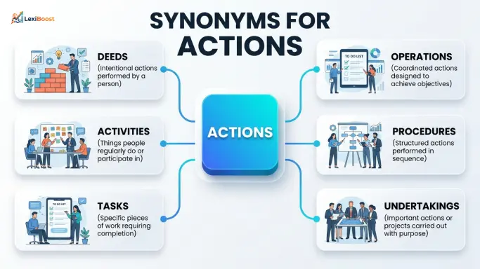 Synonym for Actions