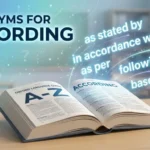 Synonyms for According