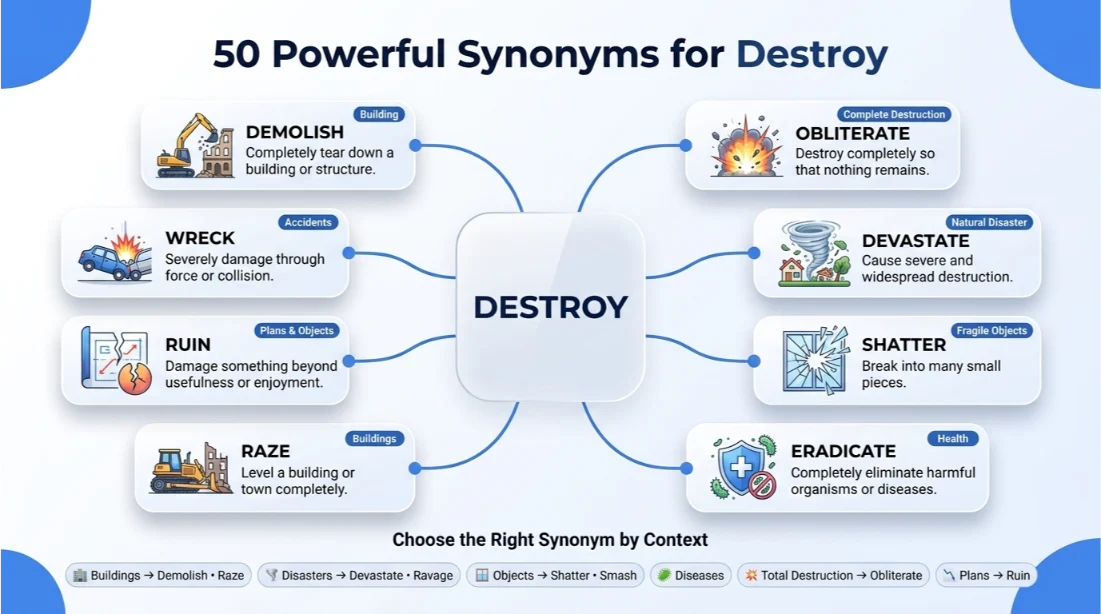 Synonyms for Destroy