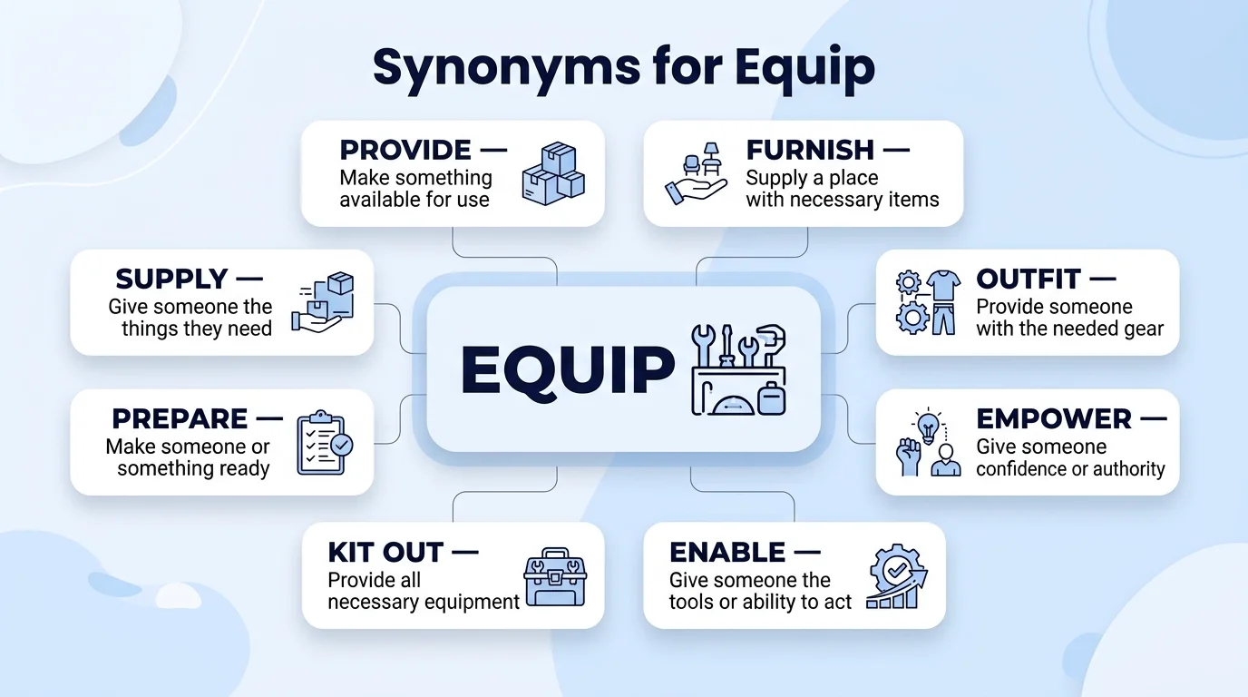 synonyms for equip