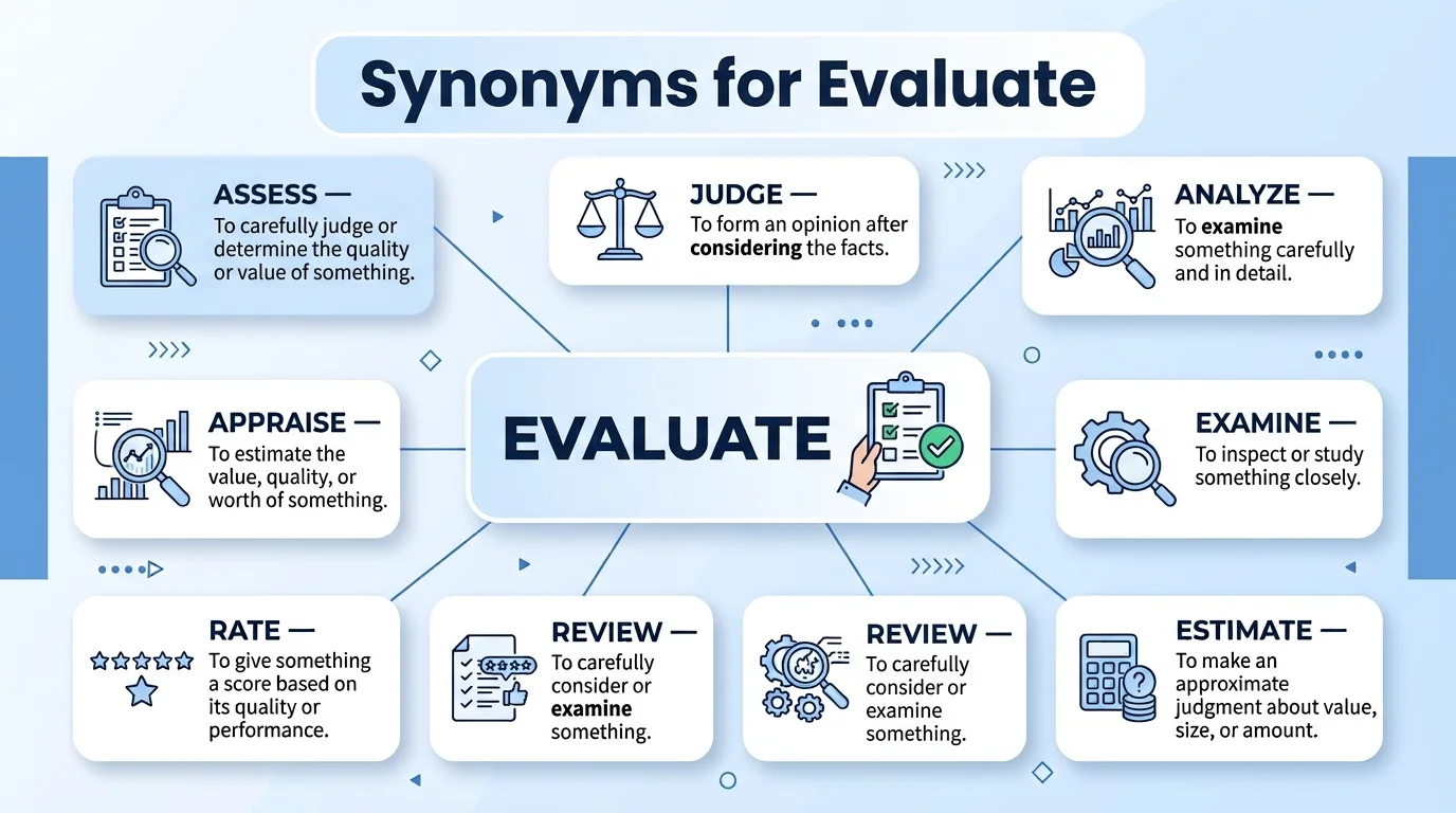 synonyms for evaluate