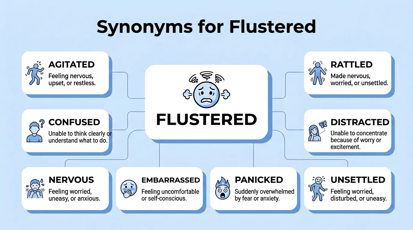 synonyms for flustered