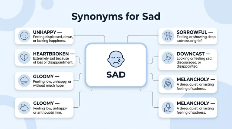 50 synonyms for sad with meanings and examples