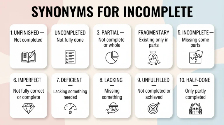 synonyms for incomplete